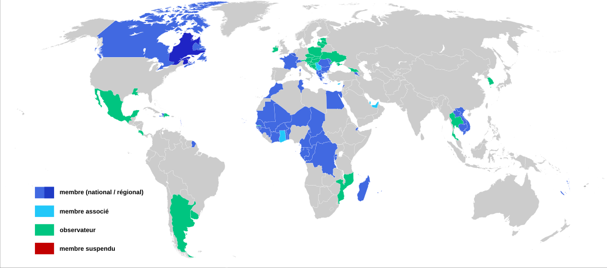 Carte de la francophonie